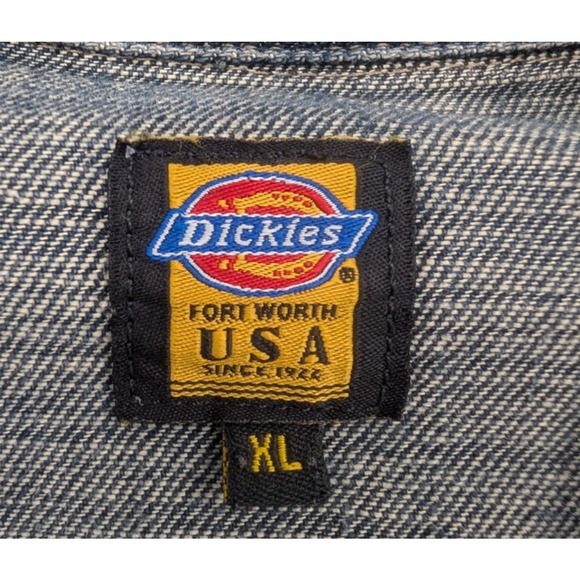 VTG 90s Y2K Dickies Womens Denim Cargo Chore Trucker Jacket Utility Barn XL - Picture 4 of 7